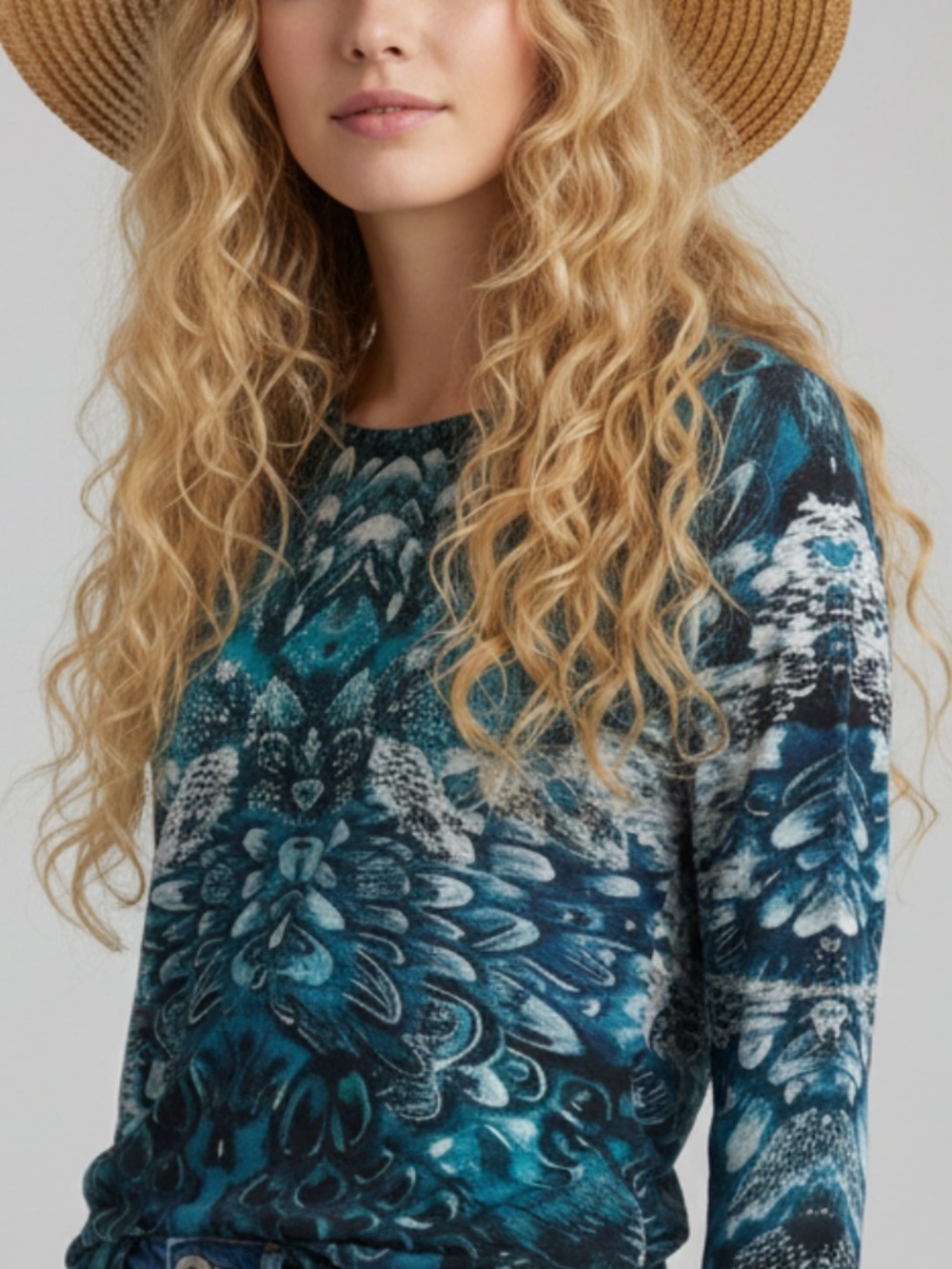 Chico’s -Blue Patterned Women's Top
